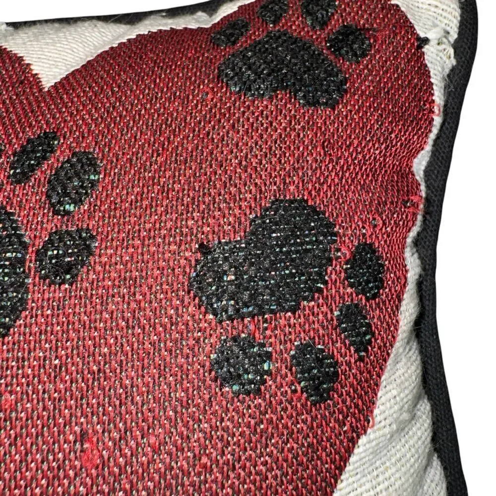 Cat leave Pawprints on Your Hear‎ Needlepoint Pillow